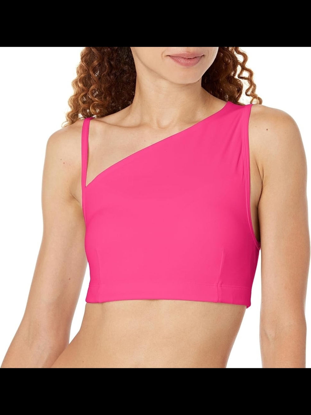 Sweaty Betty One-Shoulder Sports Bra in Hot Pink